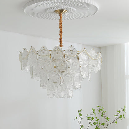 Pearl Glass Shell Candelabrum Chandelier