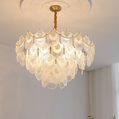 Pearl Glass Shell Candelabrum Chandelier