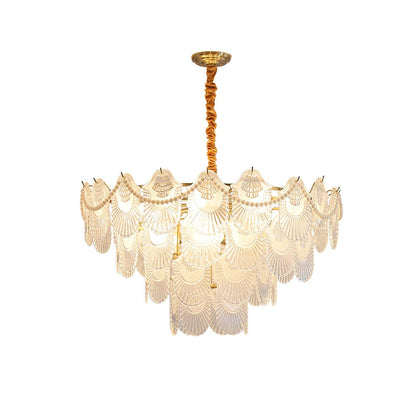 Pearl Glass Shell Candelabrum Chandelier