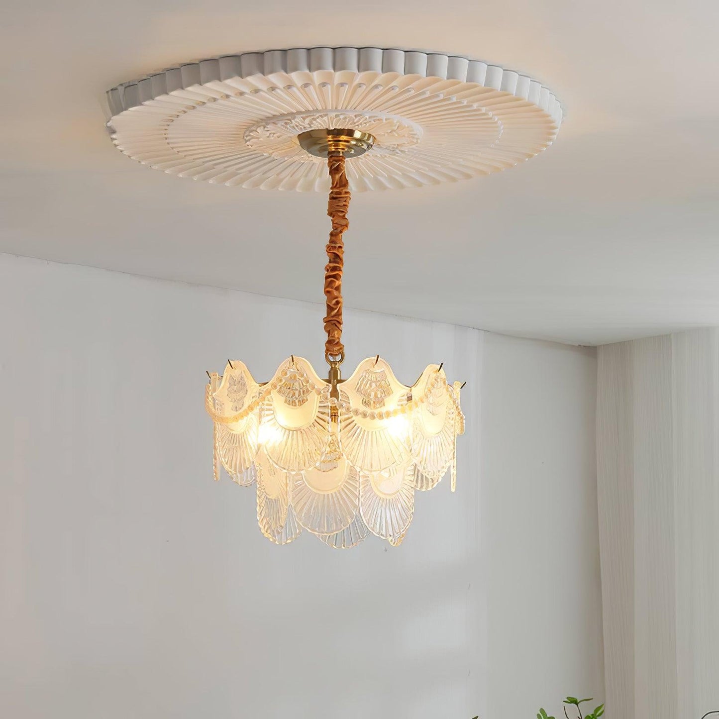 Pearl Glass Shell Candelabrum Chandelier