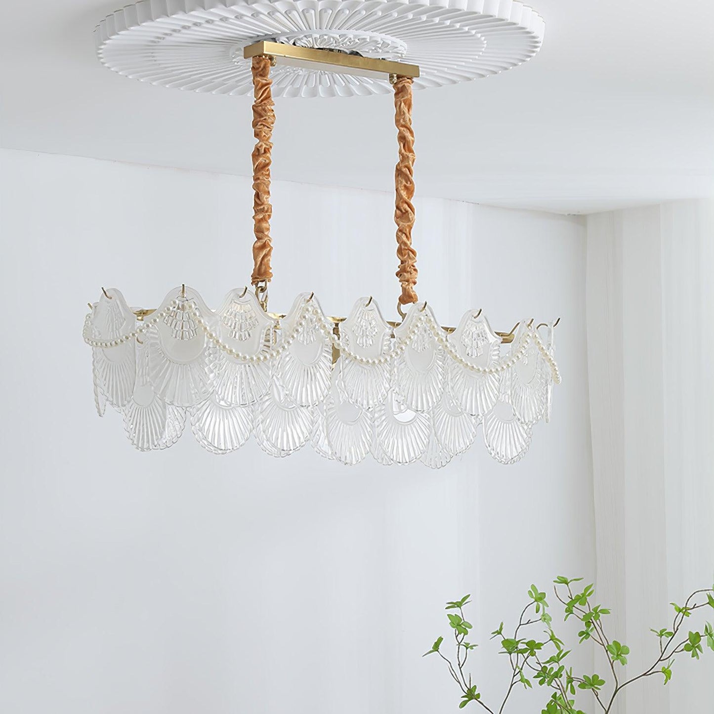 Pearl Glass Shell Candelabrum Chandelier