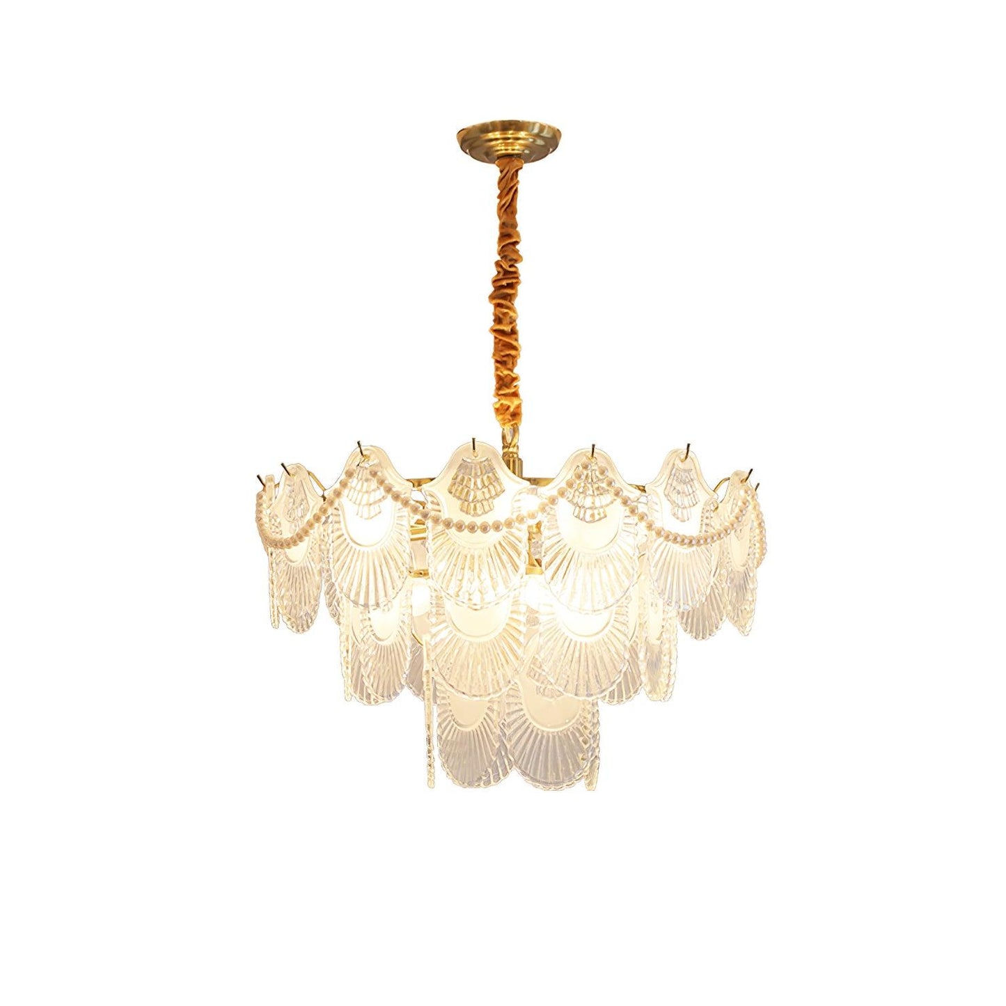 Pearl Glass Shell Candelabrum Chandelier