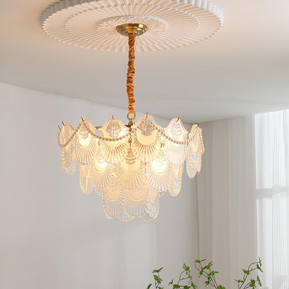 Pearl Glass Shell Candelabrum Chandelier