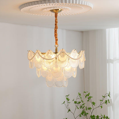 Pearl Glass Shell Candelabrum Chandelier