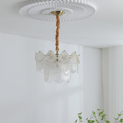 Pearl Glass Shell Candelabrum Chandelier