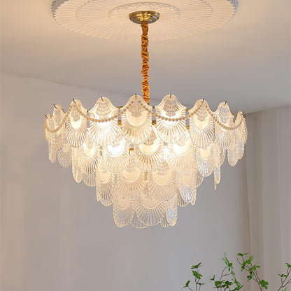 Pearl Glass Shell Candelabrum Chandelier