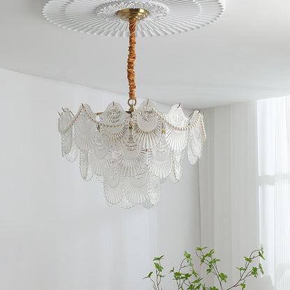 Pearl Glass Shell Candelabrum Chandelier