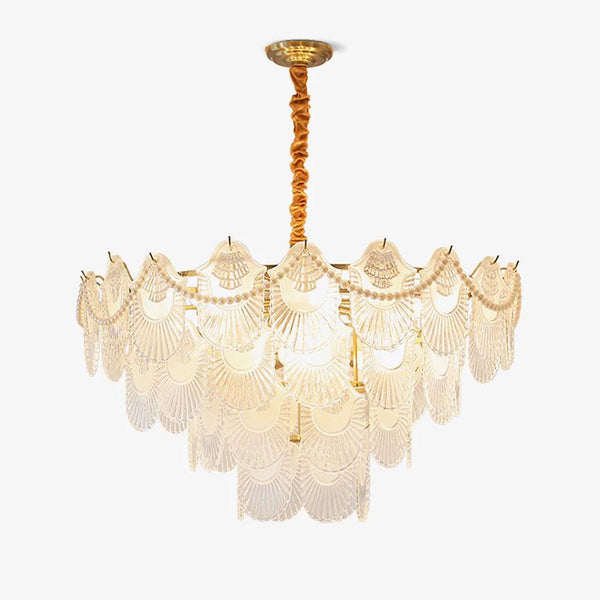 Pearl Glass Shell Candelabrum Chandelier