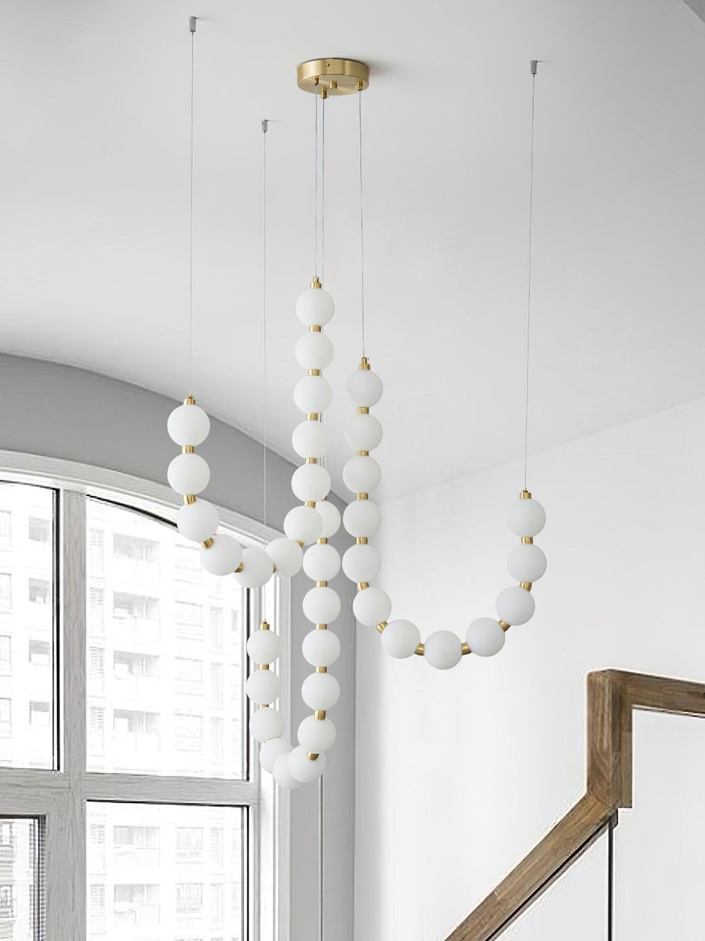 Acrylic Pearl Necklace Candelabrum Chandelier