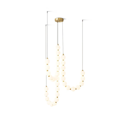 Acrylic Pearl Necklace Candelabrum Chandelier