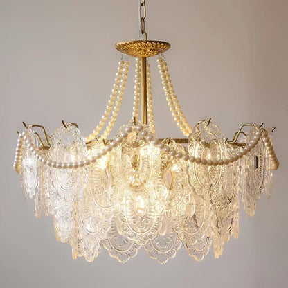 Pearls Glass Gasolier Chandelier