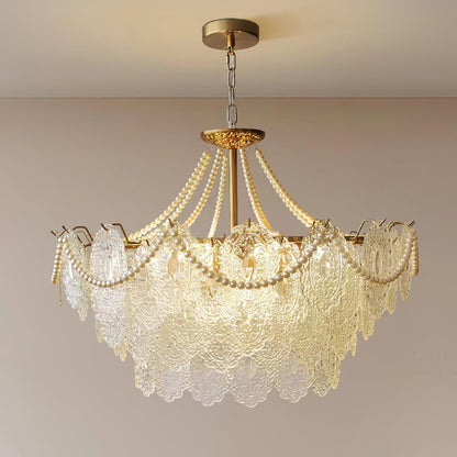 Pearls Glass Gasolier Chandelier