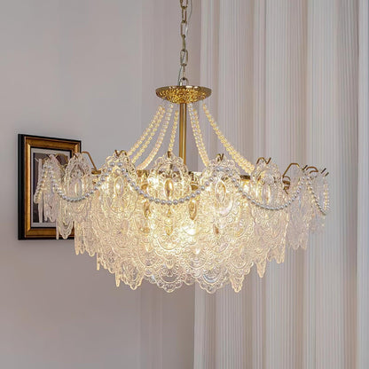 Pearls Glass Gasolier Chandelier