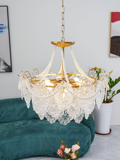 Pearls Glass Gasolier Chandelier