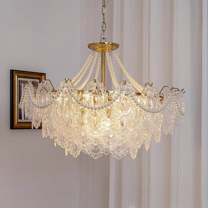 Pearls Glass Gasolier Chandelier