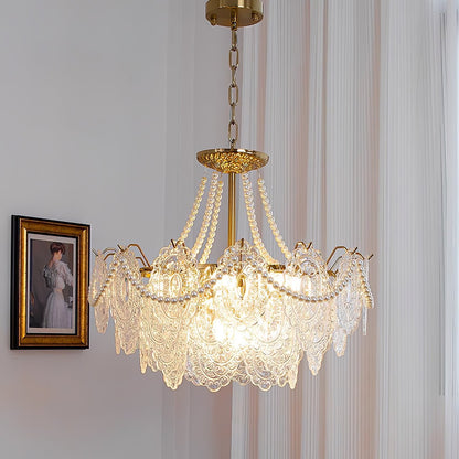 Pearls Glass Gasolier Chandelier