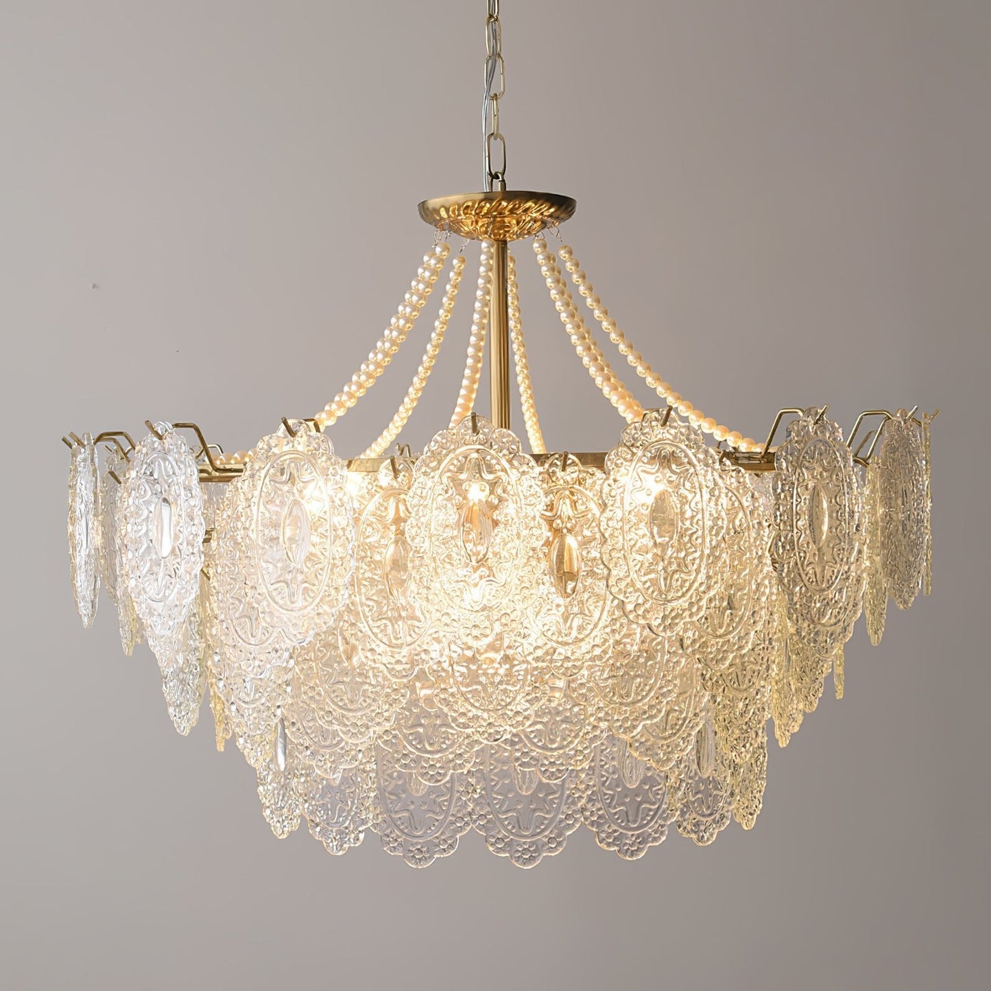 Pearls Glass Gasolier Chandelier