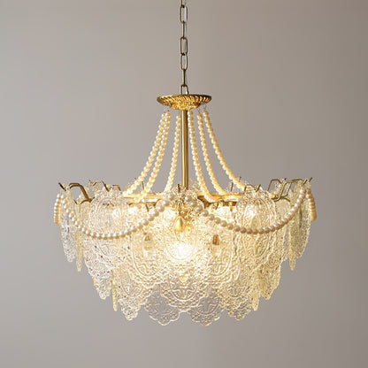 Pearls Glass Gasolier Chandelier