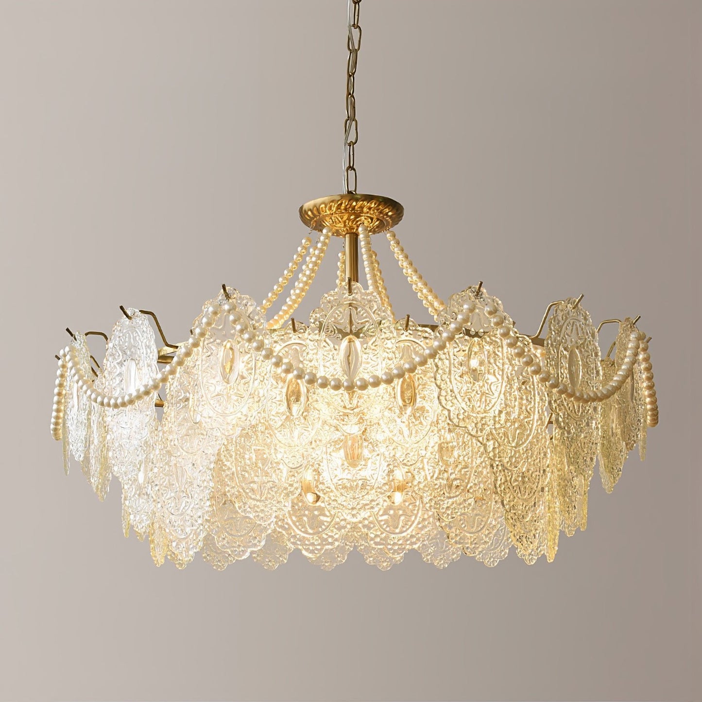 Pearls Glass Gasolier Chandelier