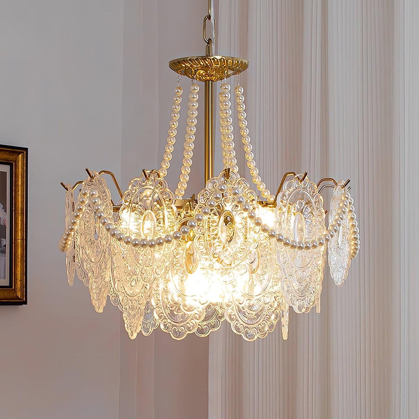 Pearls Glass Gasolier Chandelier