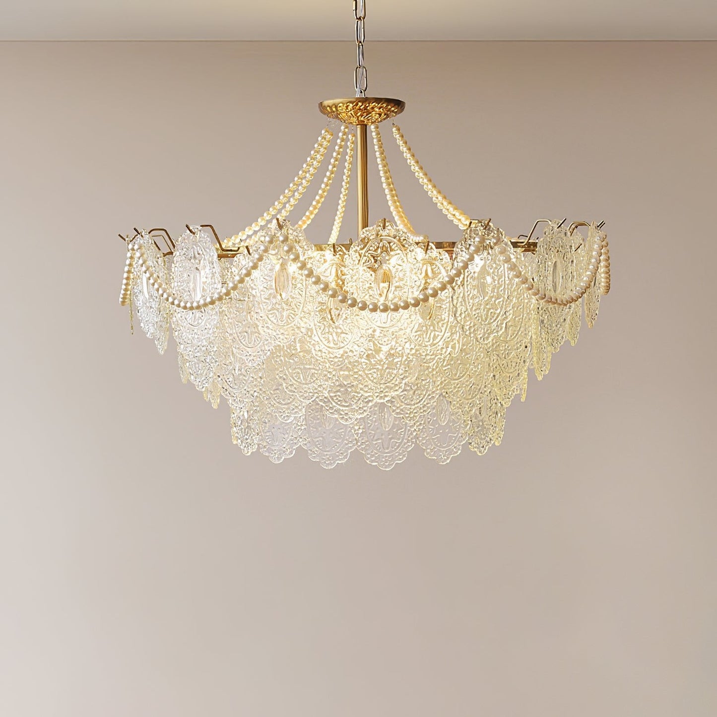 Pearls Glass Gasolier Chandelier