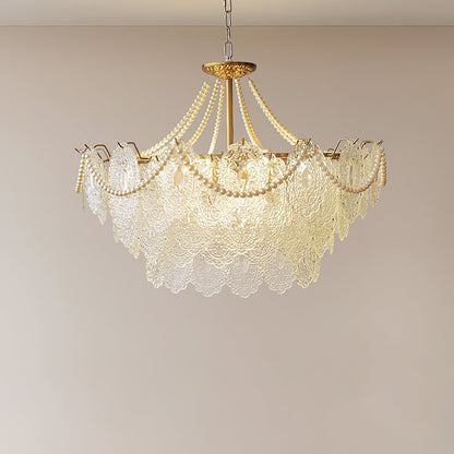 Pearls Glass Gasolier Chandelier