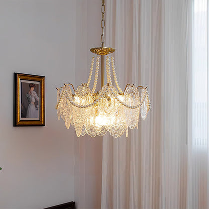 Pearls Glass Gasolier Chandelier