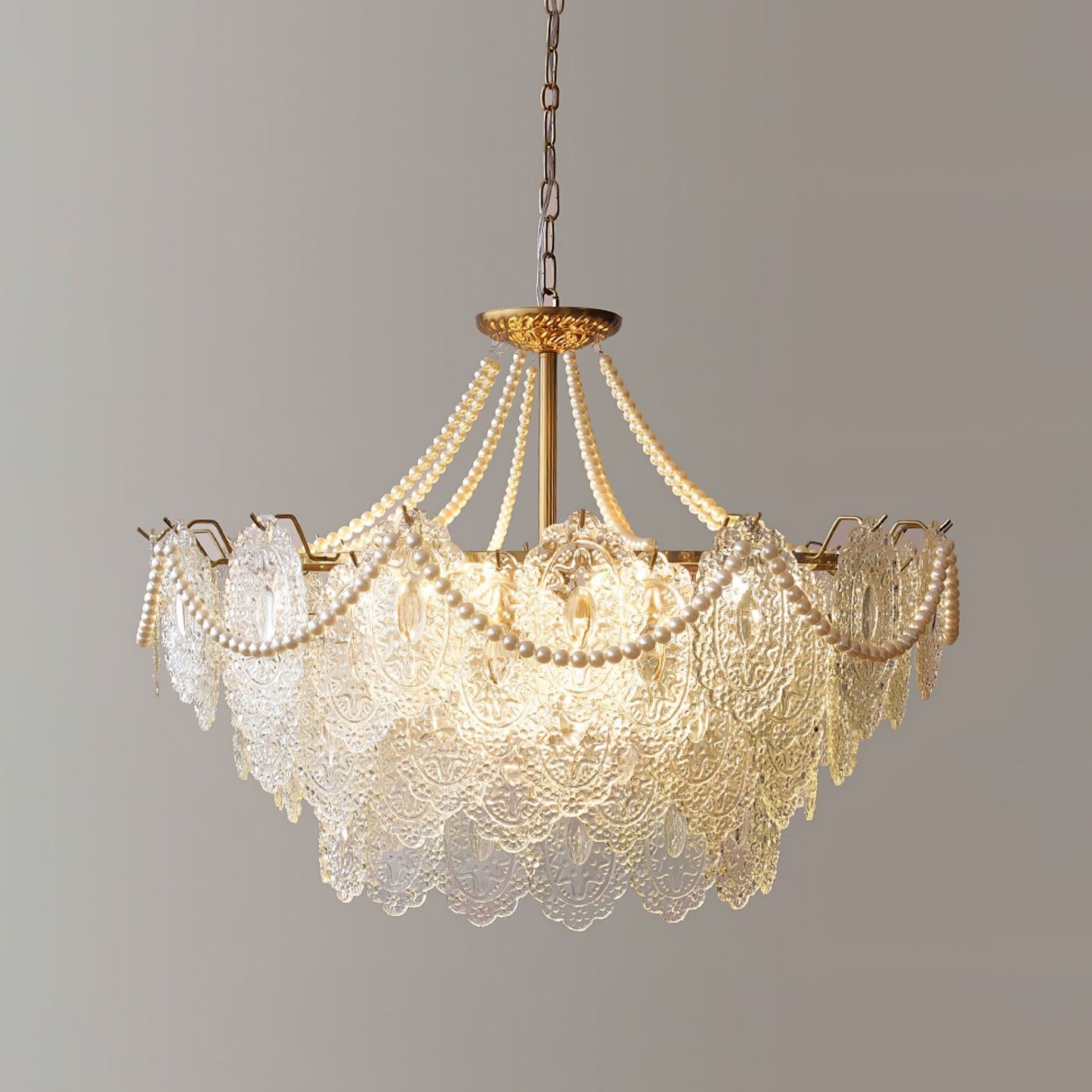 Pearls Glass Gasolier Chandelier