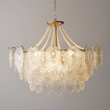 Pearls Glass Gasolier Chandelier