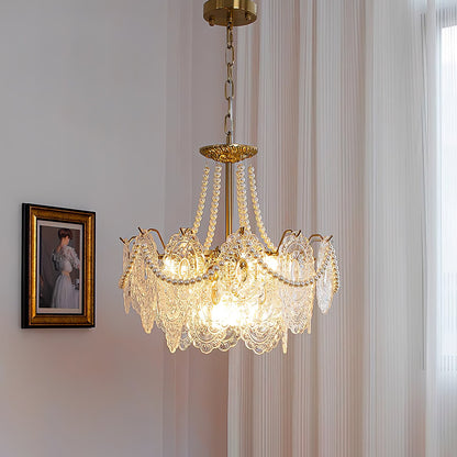 Pearls Glass Gasolier Chandelier