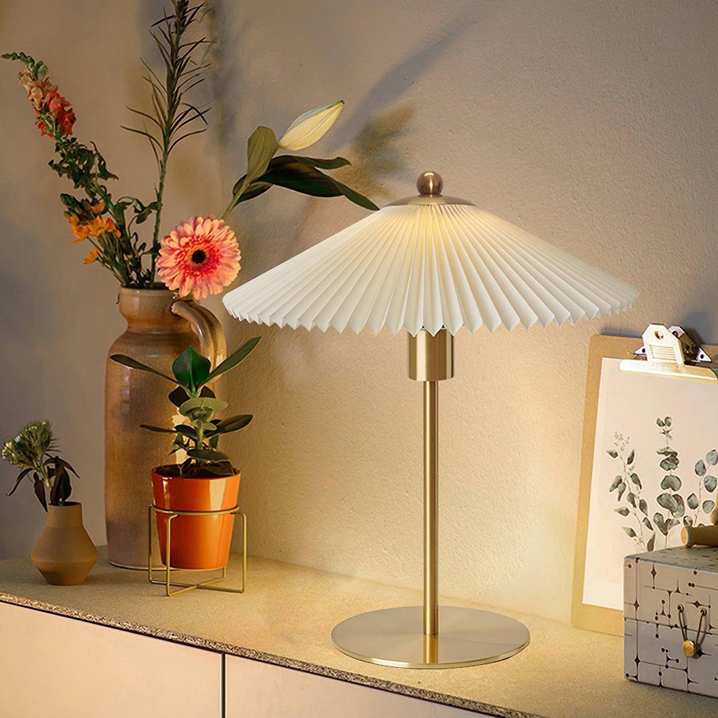 Perla Pleated Portable lamp Table Lamp