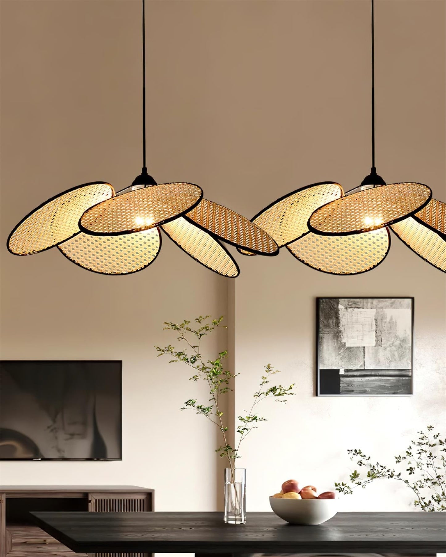 Petals Rattan Ceiling light fitting Pendant Lamp