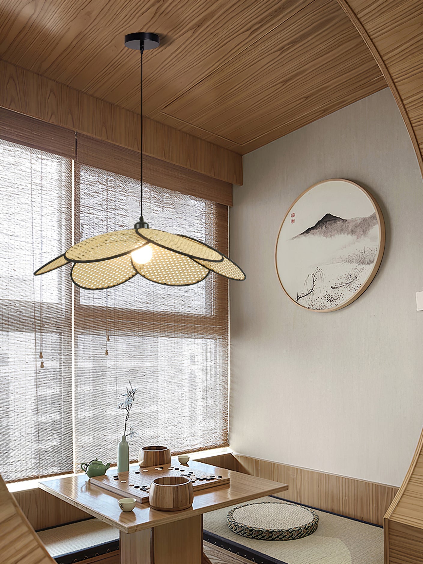 Petals Rattan Ceiling light fitting Pendant Lamp