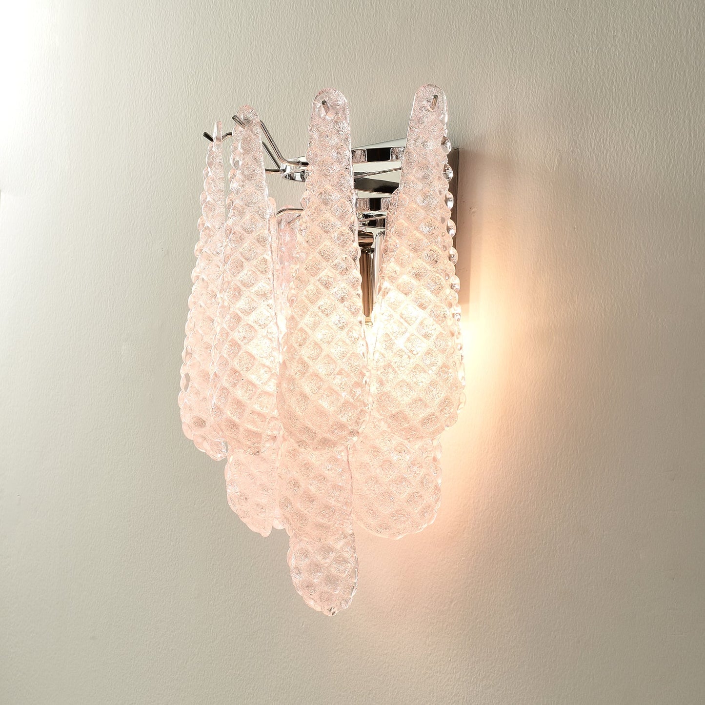 Pink Waffle Bracket light Wall Sconce