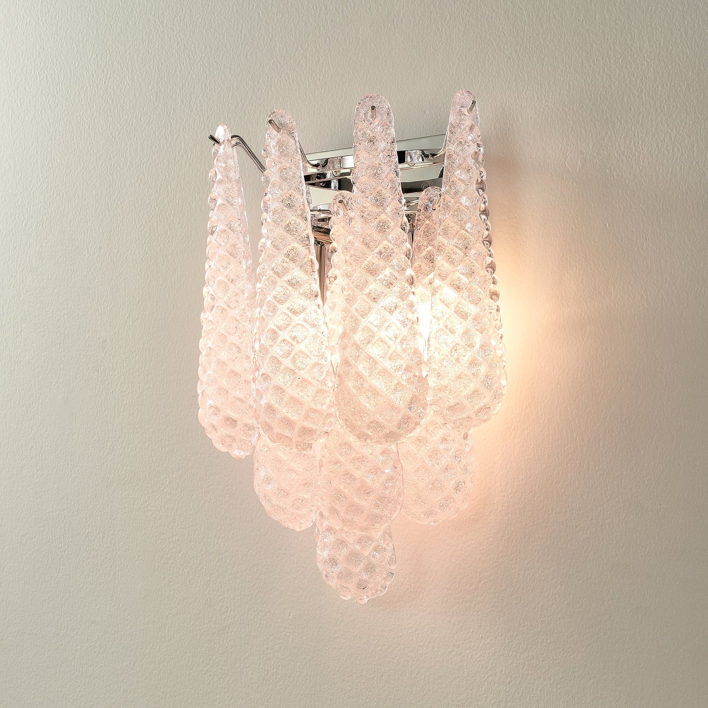 Pink Waffle Bracket light Wall Sconce