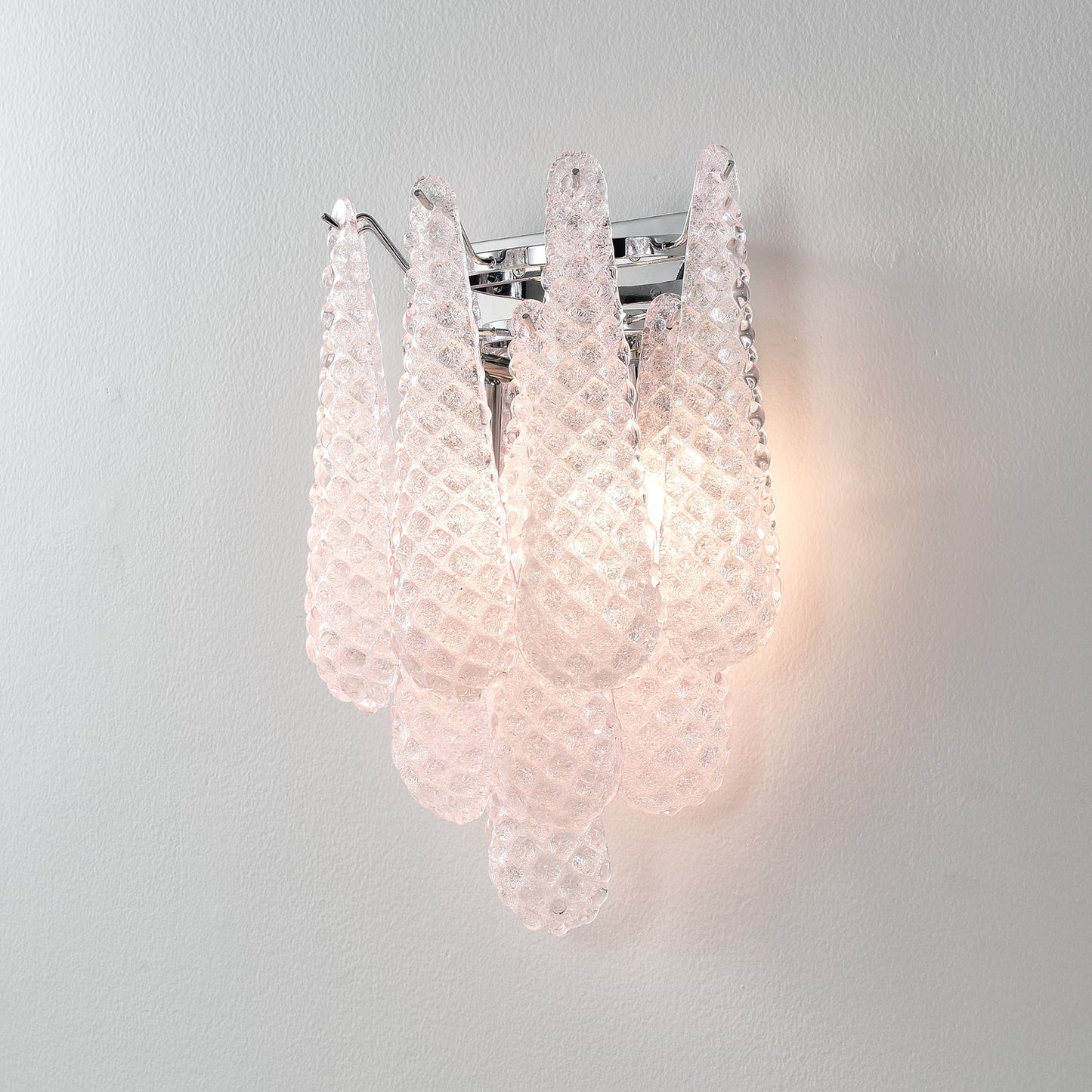 Pink Waffle Bracket light Wall Sconce