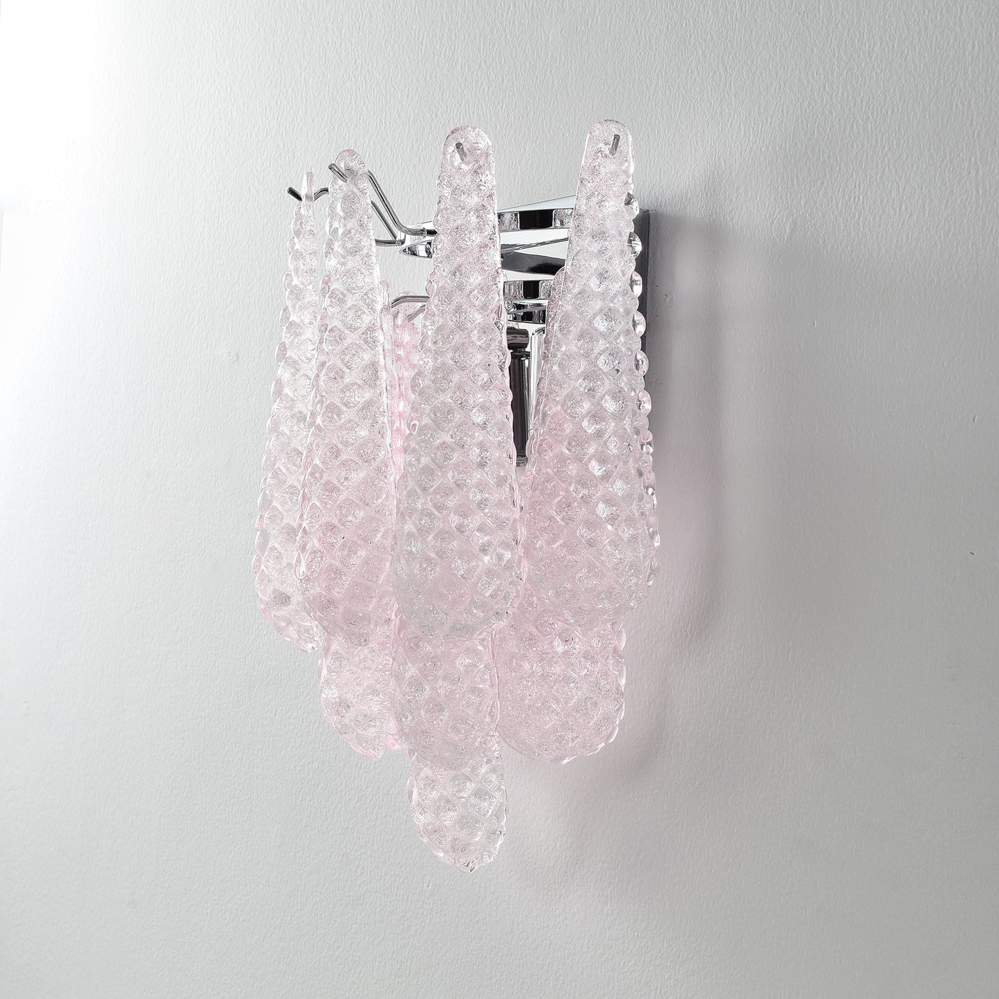 Pink Waffle Bracket light Wall Sconce