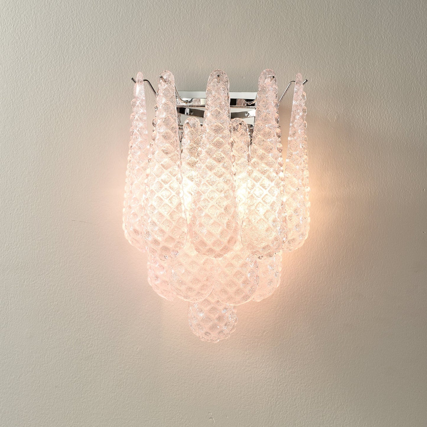 Pink Waffle Bracket light Wall Sconce