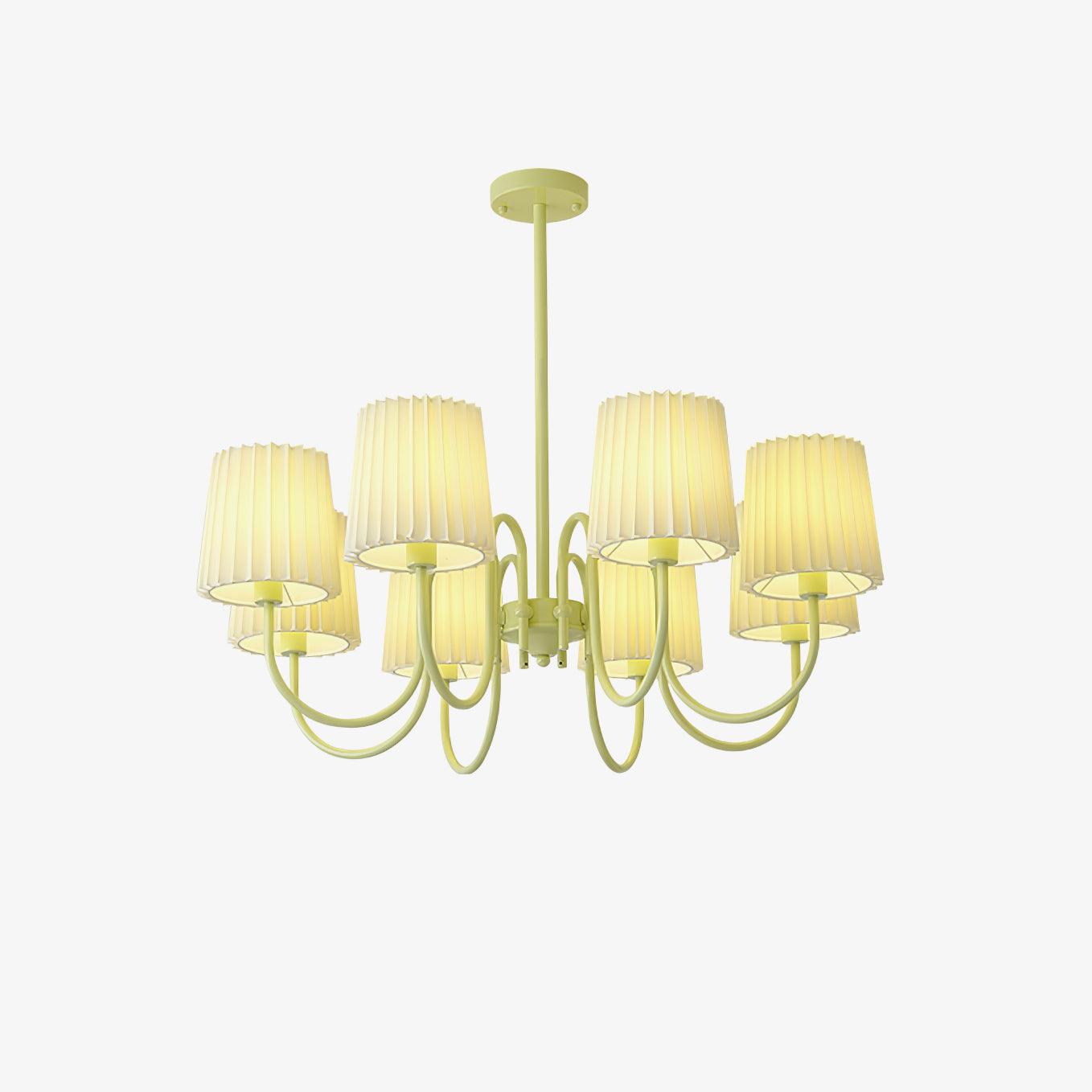 Pleated Fabric Matcha Pendant light Chandelier