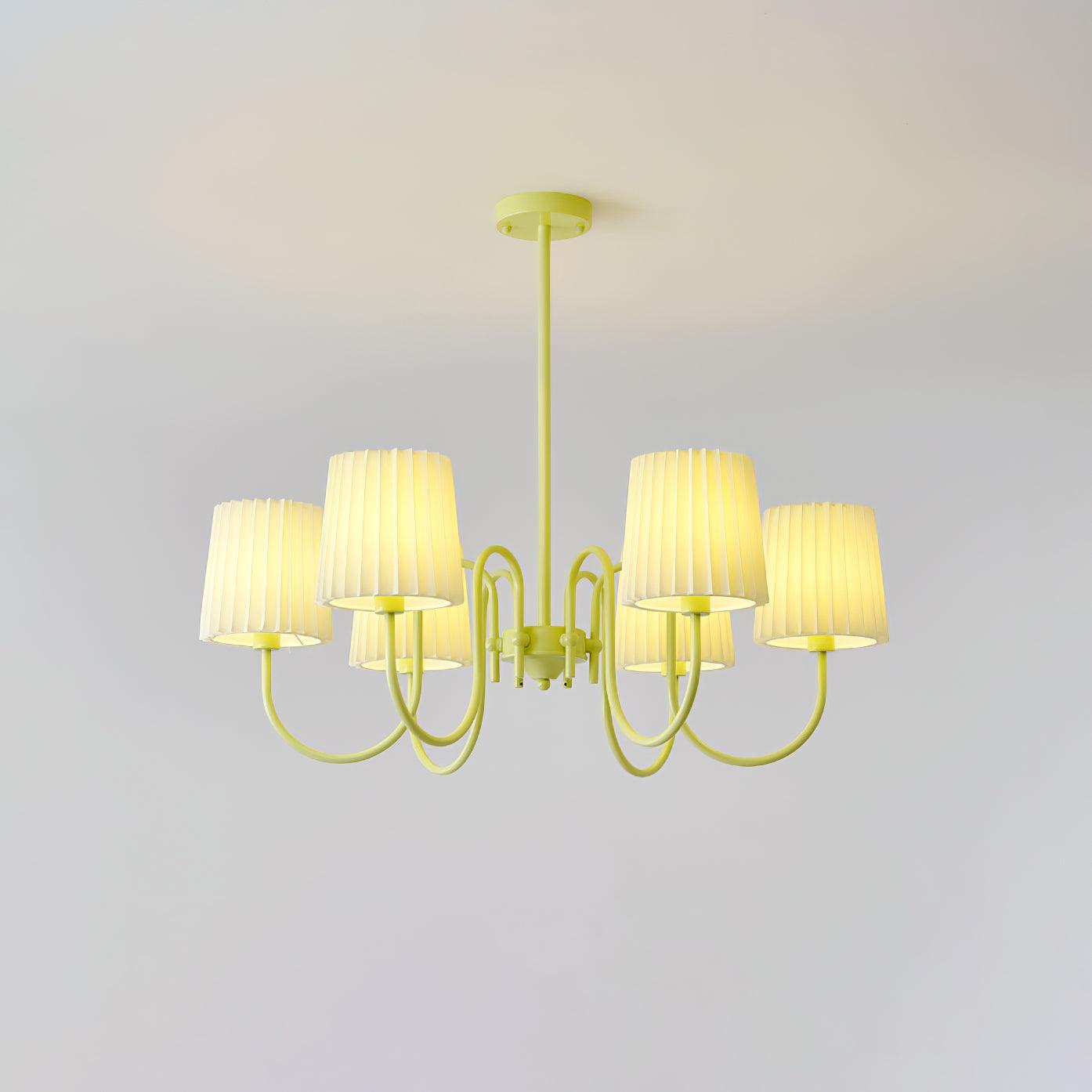 Pleated Fabric Matcha Pendant light Chandelier