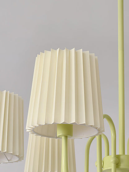 Pleated Fabric Matcha Pendant light Chandelier