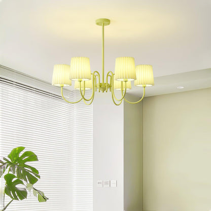 Pleated Fabric Matcha Pendant light Chandelier