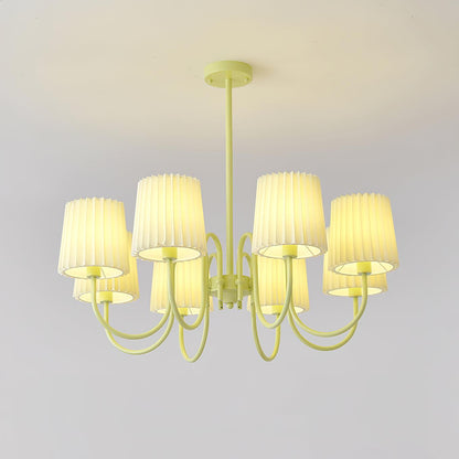 Pleated Fabric Matcha Pendant light Chandelier