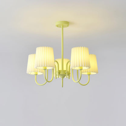 Pleated Fabric Matcha Pendant light Chandelier