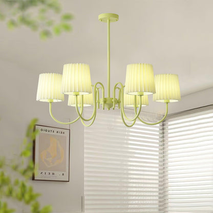 Pleated Fabric Matcha Pendant light Chandelier