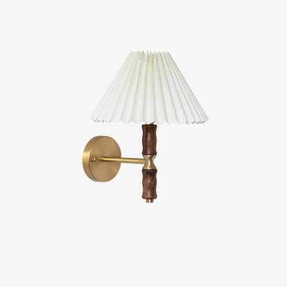 Pleated Walnut Wall light fixture Wall Light