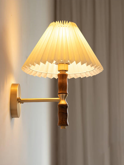 Pleated Walnut Wall light fixture Wall Light