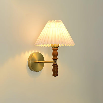 Pleated Walnut Wall light fixture Wall Light