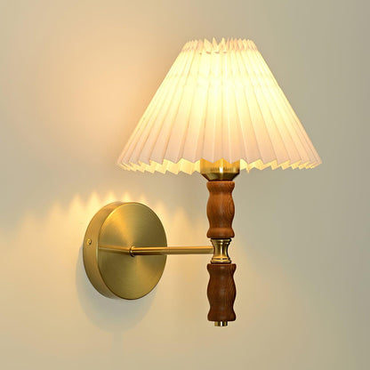 Pleated Walnut Wall light fixture Wall Light