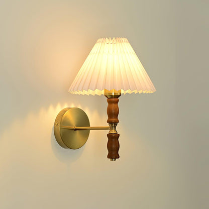 Pleated Walnut Wall light fixture Wall Light